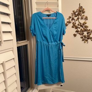 Banana Republic - Blue Short Sleeve Wrap Dress